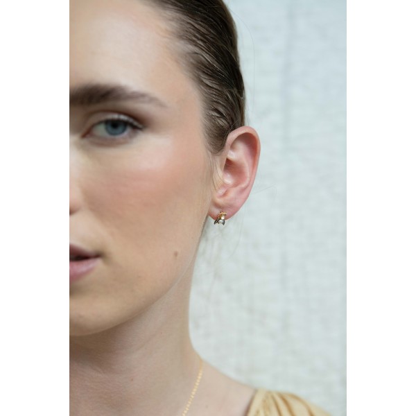 5 Octobre sidabro auskarai su deimantais, perlais ir mėnulio akmeniu